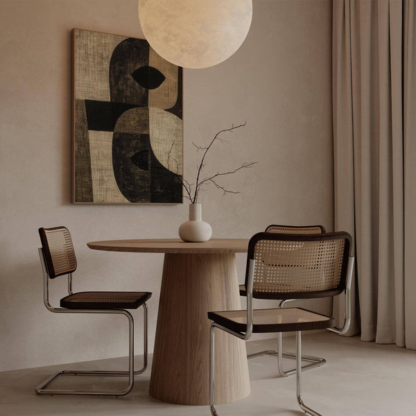 Deep neutral tones in calming large owl wall art design