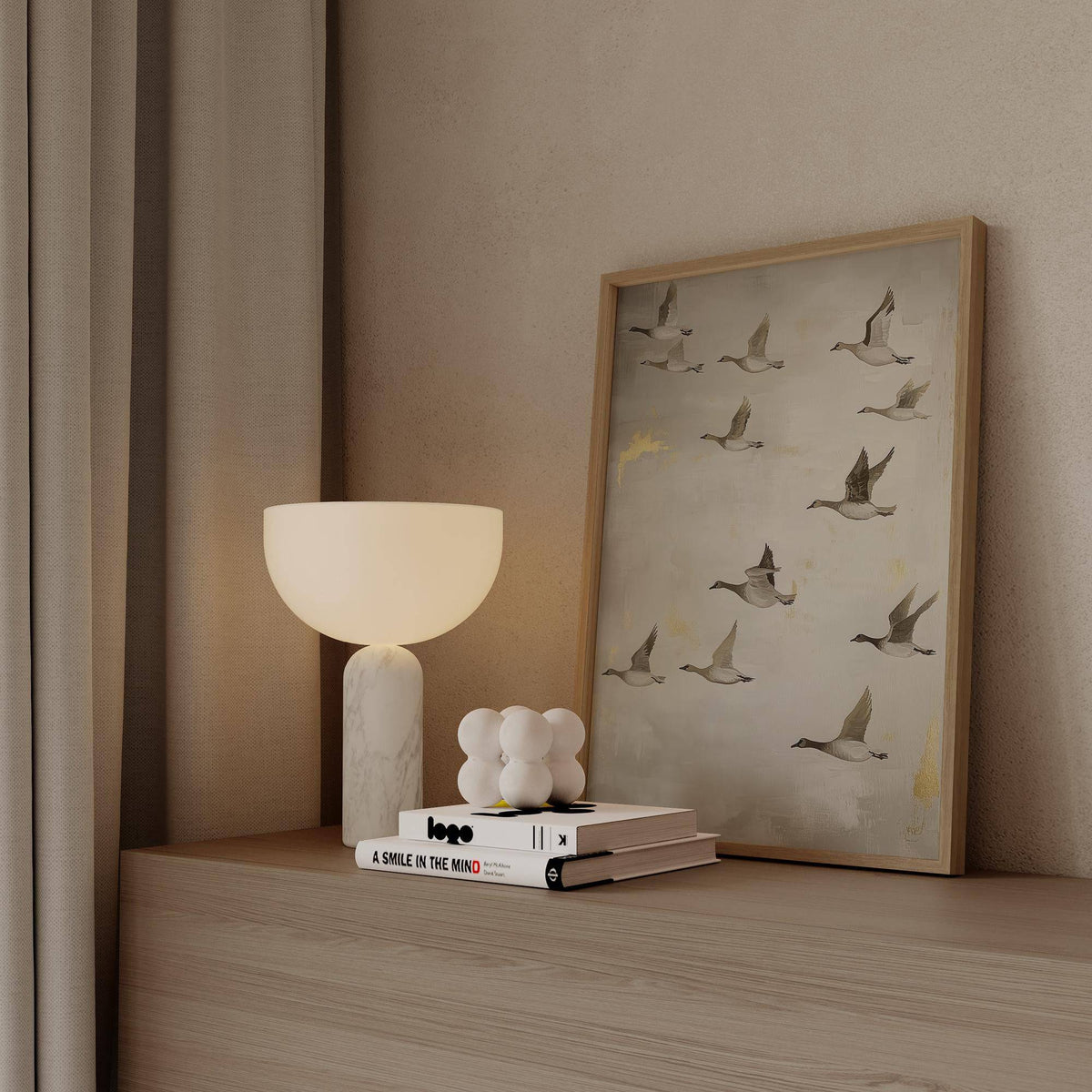 Contemporary oriental artwork with a timeless aesthetic