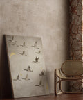 Wabi Sabi luxury art print with crane birds