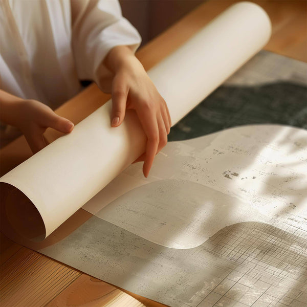 Wabi Sabi print showing flowing organic forms and calm color palette

