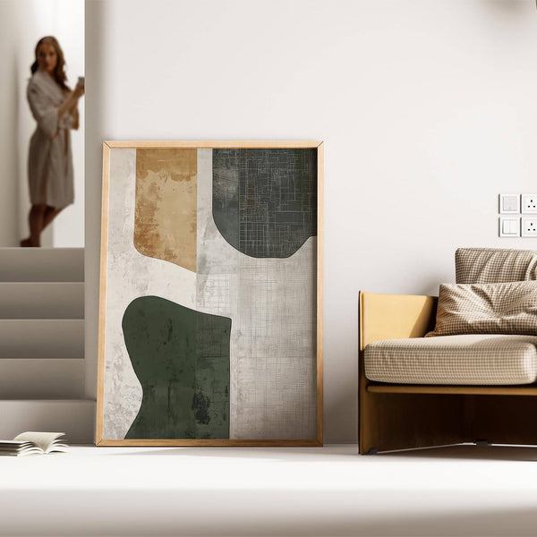 abstract art neutral print for Japandi and modern homes