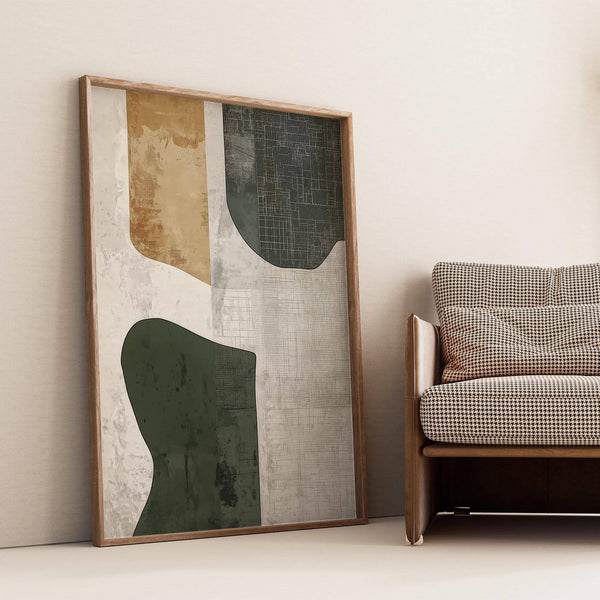 abstract art neutral with earthy tones and textures