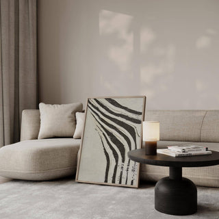 Minimalist big abstract art print in layered black and white tones