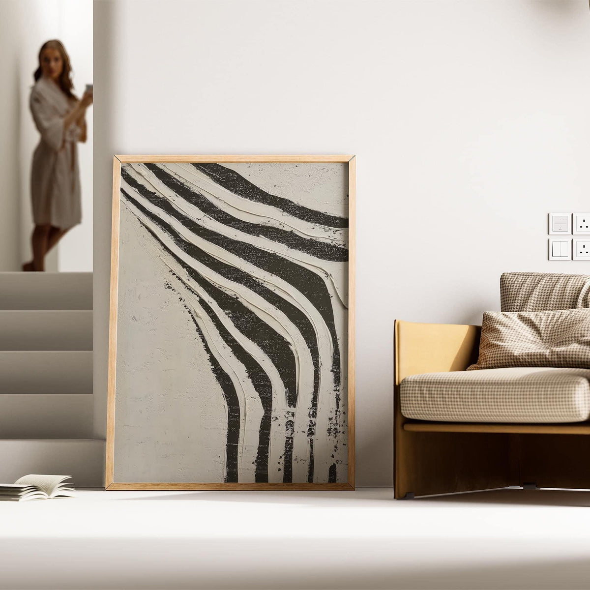 Wabi Sabi big abstract art for earthy and calming interior design