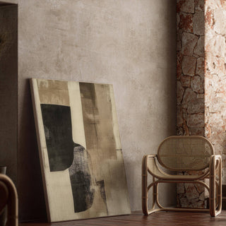 Wabi Sabi cream wall art with layered forms for peaceful ambiance


