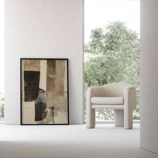 Cream wall art with balanced abstract design for modern homes

