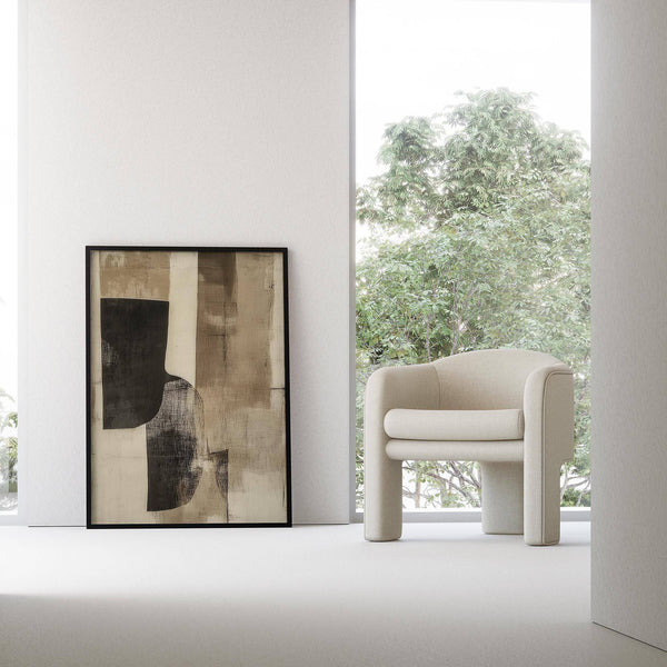 Cream wall art with balanced abstract design for modern homes

