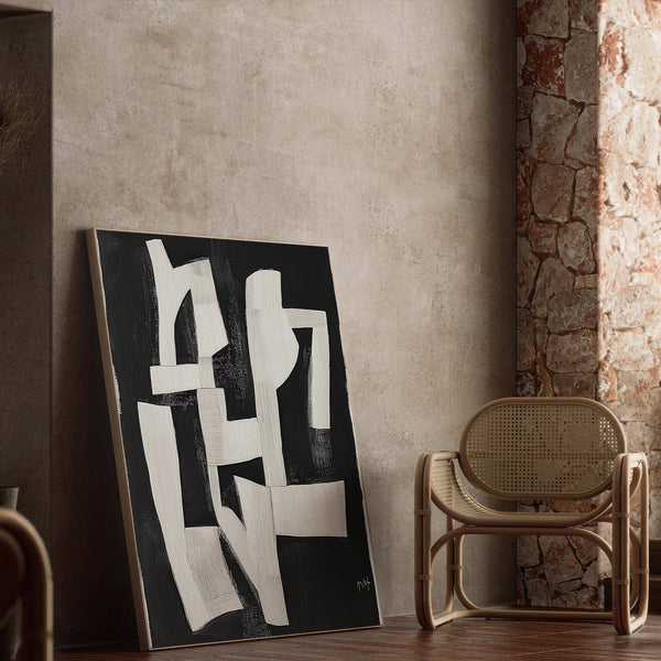 Wabi Sabi wall art for living room with textured design