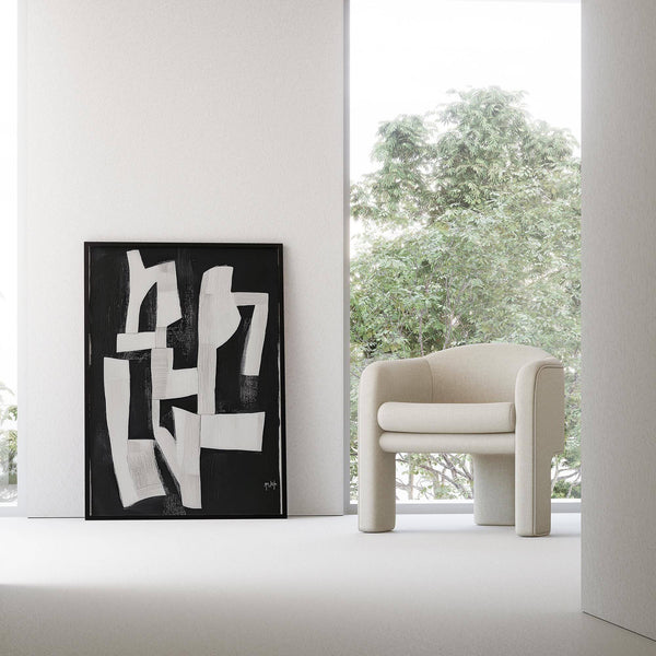 Wabi Sabi wall art for living room featuring geometric forms