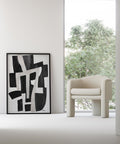 Modern abstract wall art with monochrome tones