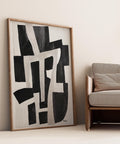 Statement wall art in black and white abstract style