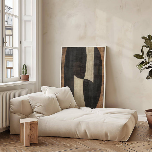 Nature-inspired bedroom with modern zen wall art decoration