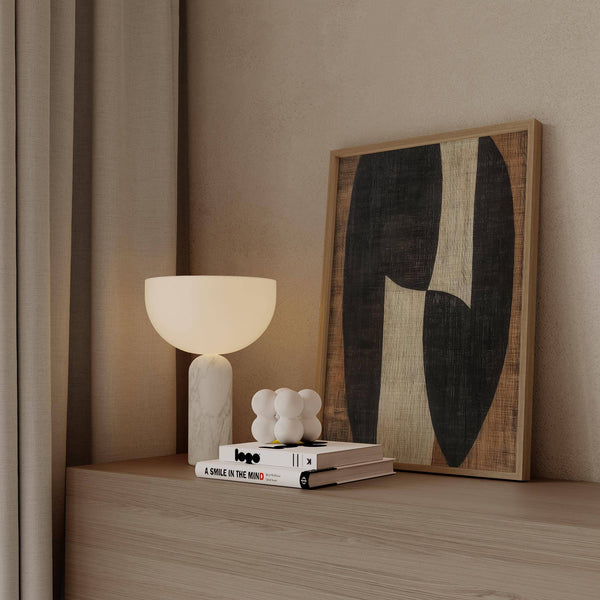 Balanced geometric shapes in earthy zen wall art poster