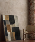 Geometric abstract print in earthy tones