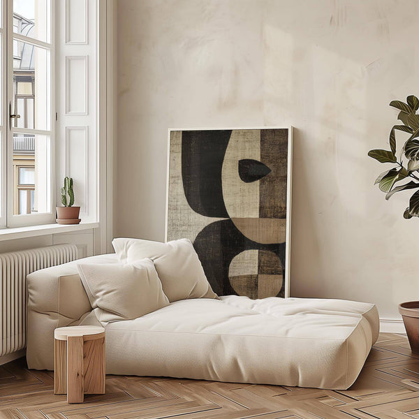 Large earthy tones wall art for warm and modern decor