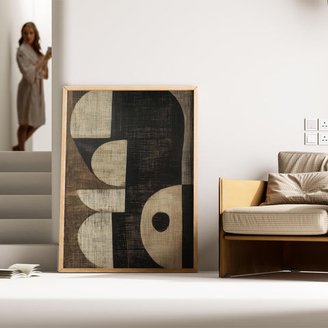 Modern geometric wall art for living room