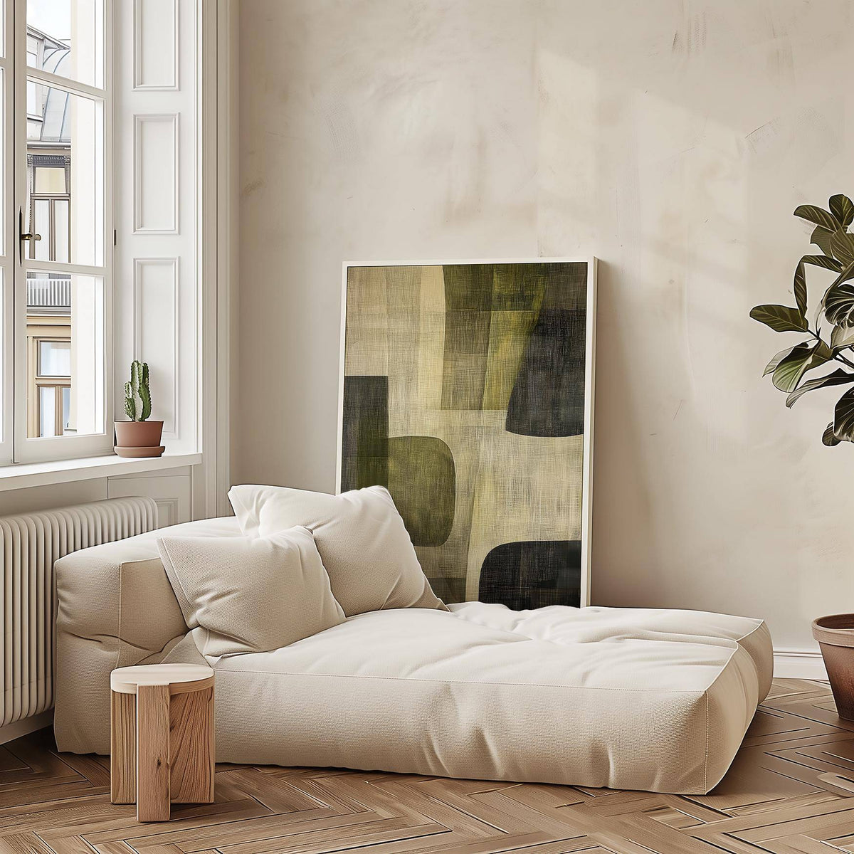 Premium abstract art print with peaceful woodland inspiration
