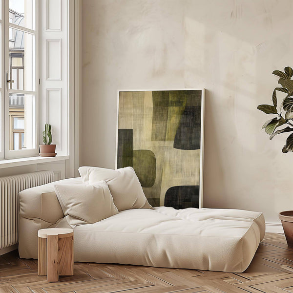 Premium abstract art print with peaceful woodland inspiration