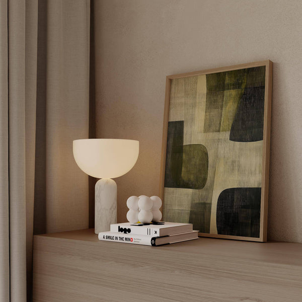 Neutral colour abstract art print with subtle geometric shapes