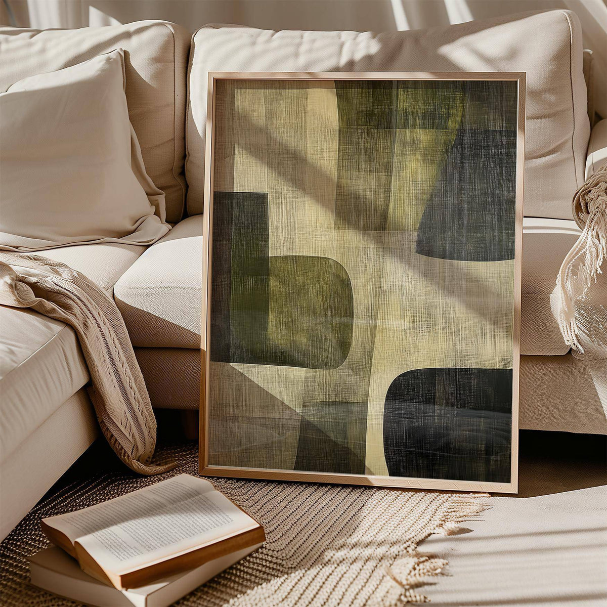 Forest Light abstract art print with organic flow and texture