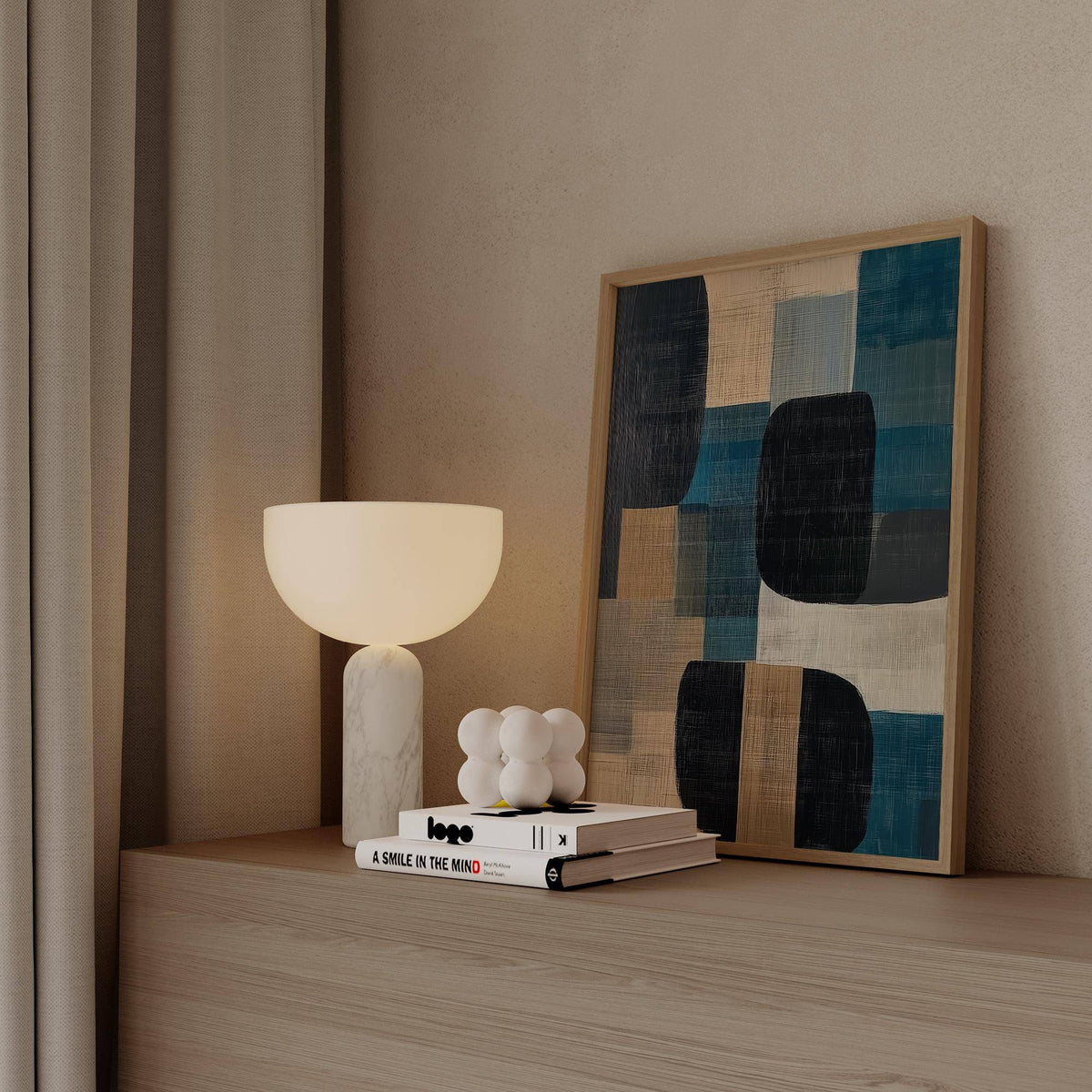 High-quality matte poster with soft tones in abstract art prints for sale