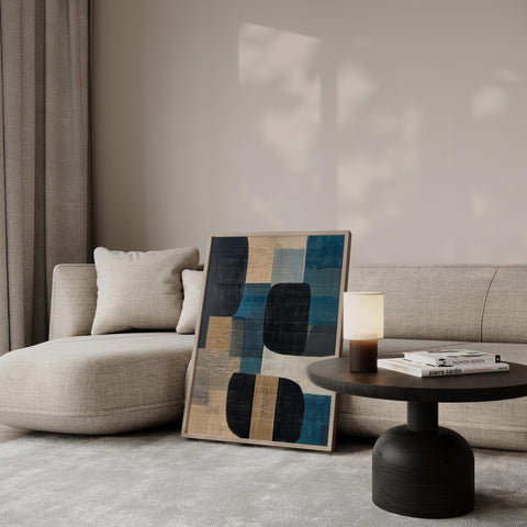 Geometric abstract wall art for Japandi decor