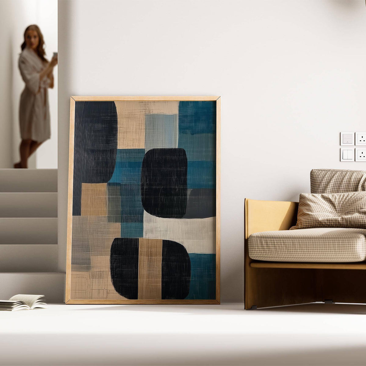 Framed modern decor featuring abstract art prints for sale