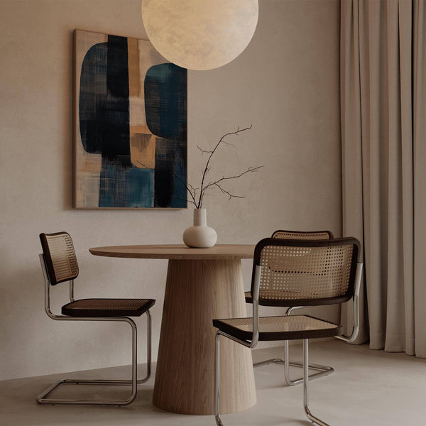 Matte finish art print with cool and earthy wabi sabi painting colours