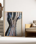 Modern abstract wall art with bold geometric stripes