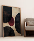 Bold Essence abstract wall art in black, beige, and red