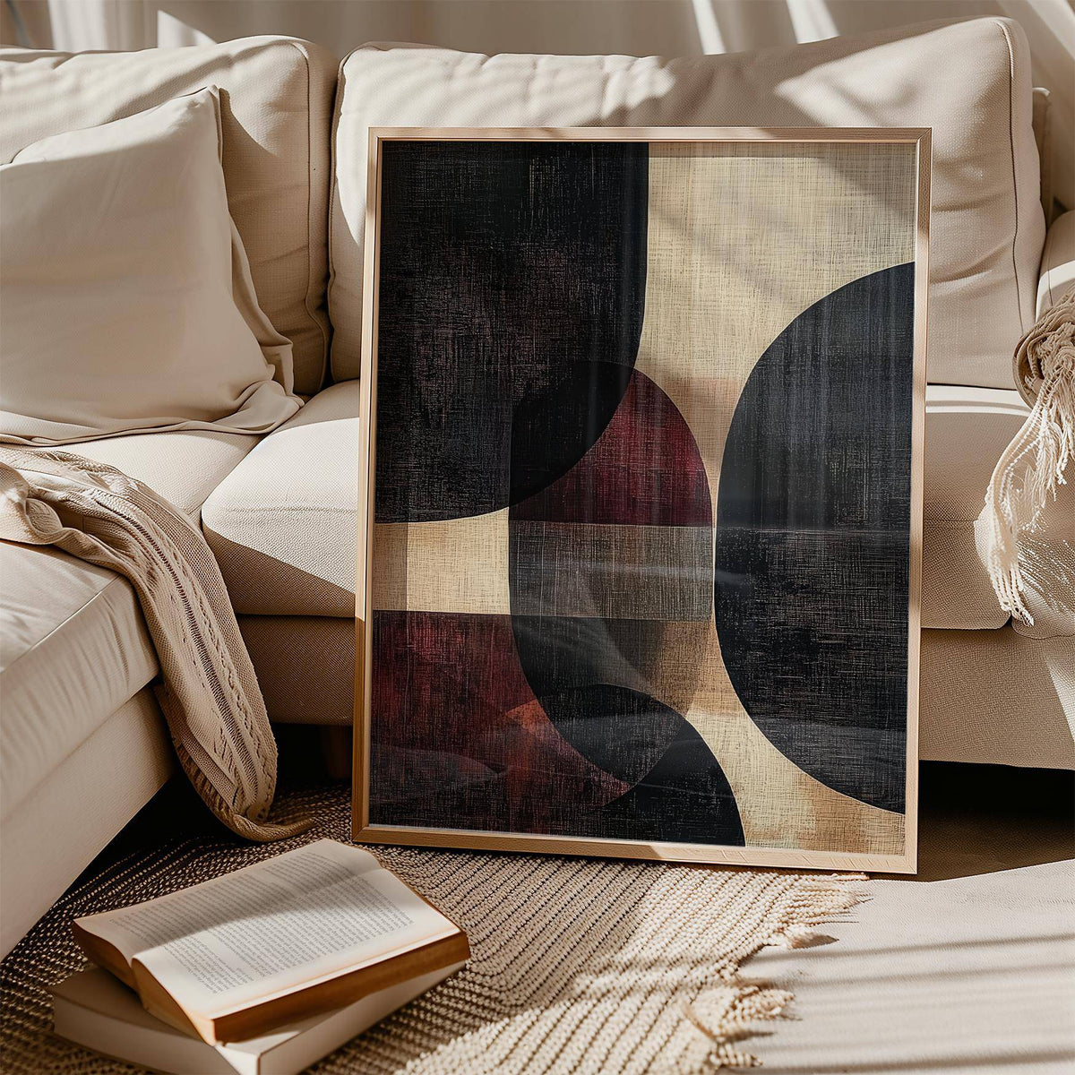 Serene circle artwork from curated wall posters for living room collection