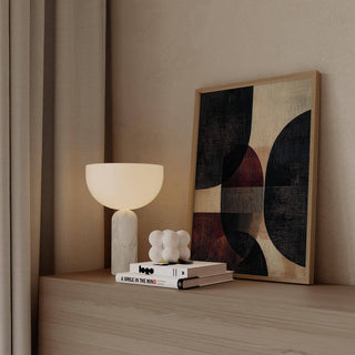 Entryway design enhanced by warm-toned wall posters for living room