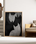 Minimalist abstract cat print for cat lovers