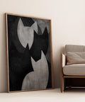 Wabi Sabi cats wall art in black and grey tones