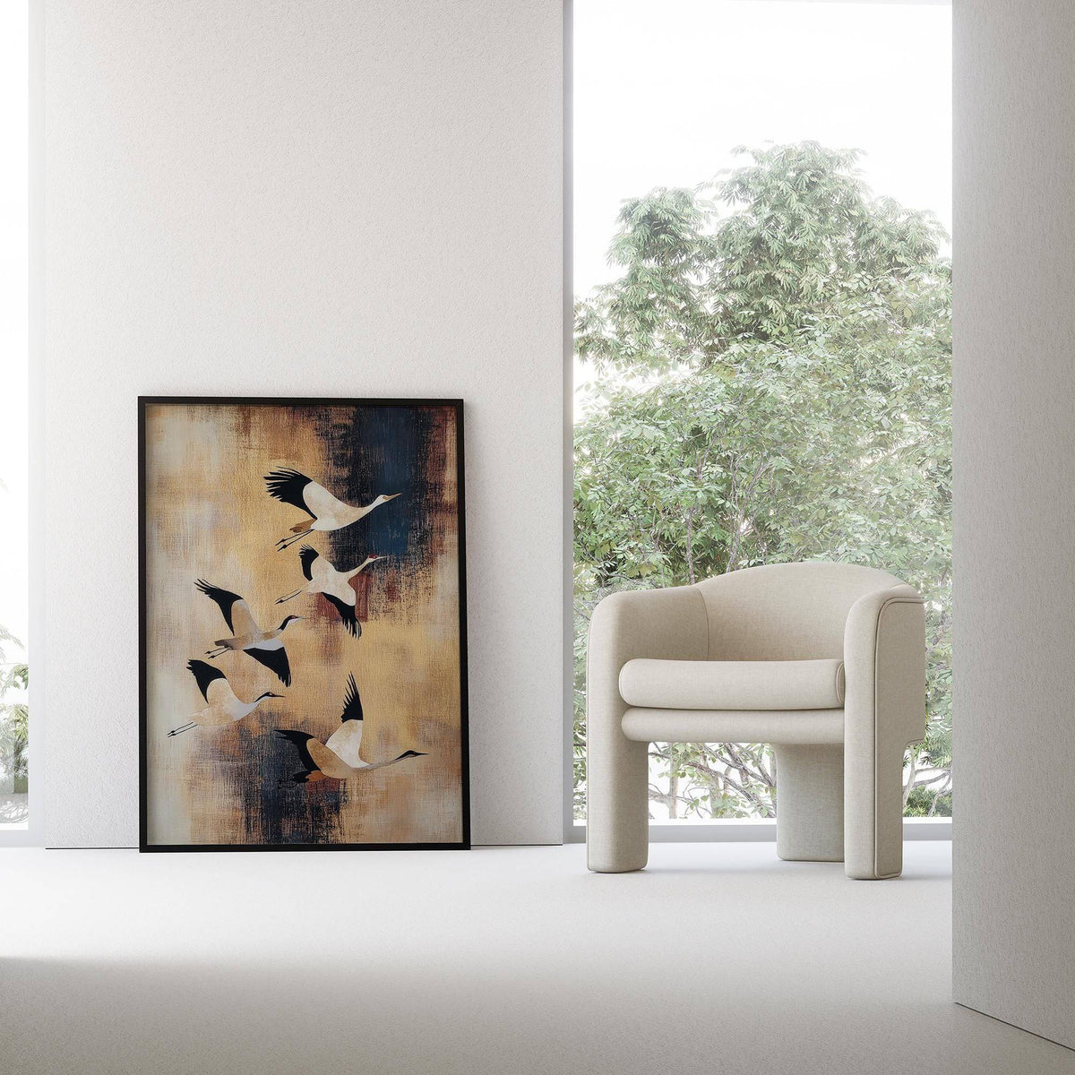 bird wall art capturing birds in flight.