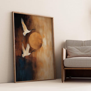 Minimalist neutral living room wall art with earthy tones