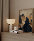 Tranquil Wabi Sabi samurai art print in natural hues