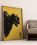 Katsushika Hokusai inspired black panther Japanese wall art