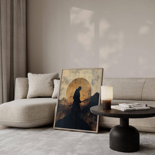 Wabi Sabi-inspired Japanese art for sale with warm tones
