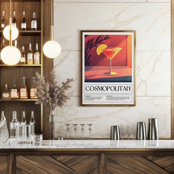 Large drink poster art for statement bar wall decor