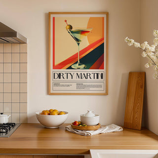 Colourful drink recipe print for dining room