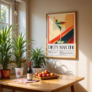 Dirty Martini recipe art for home bar