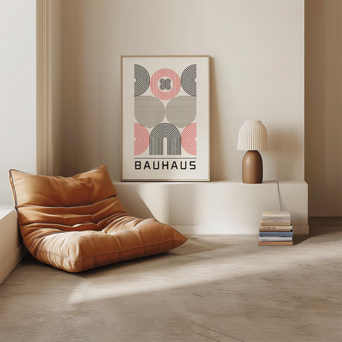 Minimalist Bauhaus art print for modern decor