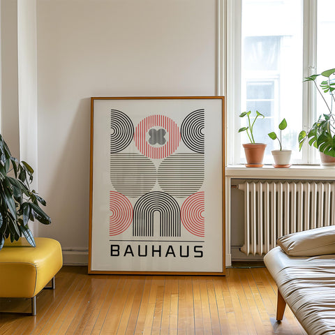 Modern Bauhaus poster for living room decor