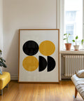 Contemporary black and yellow wall art poster