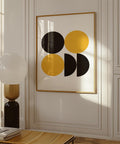 Black and yellow geometric wall art print