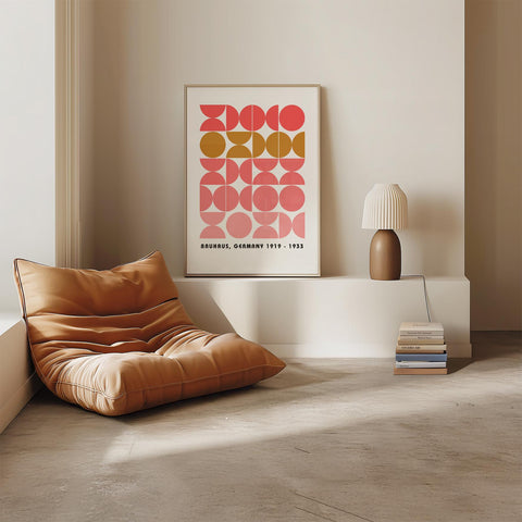 Mid-century modern inspired circles art print