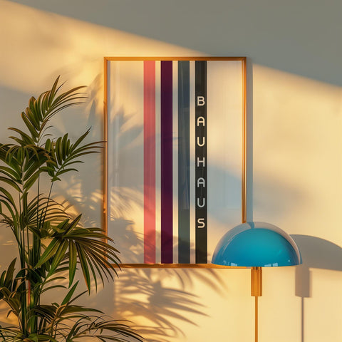 Bauhaus stripe print for living room decor