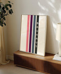 Retro-style Bauhaus wall art with stripes