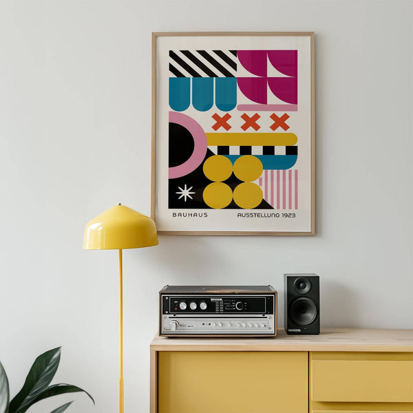 High-quality colorful prints with bold abstract shapes